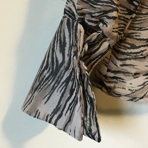 Made in Canada Sheer Animal Print Canadian Made Button Down Dress Shirt - Picture 7 of 16